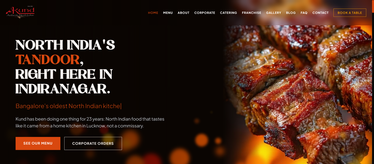 Kund Indian Barbeque — Restaurant Website