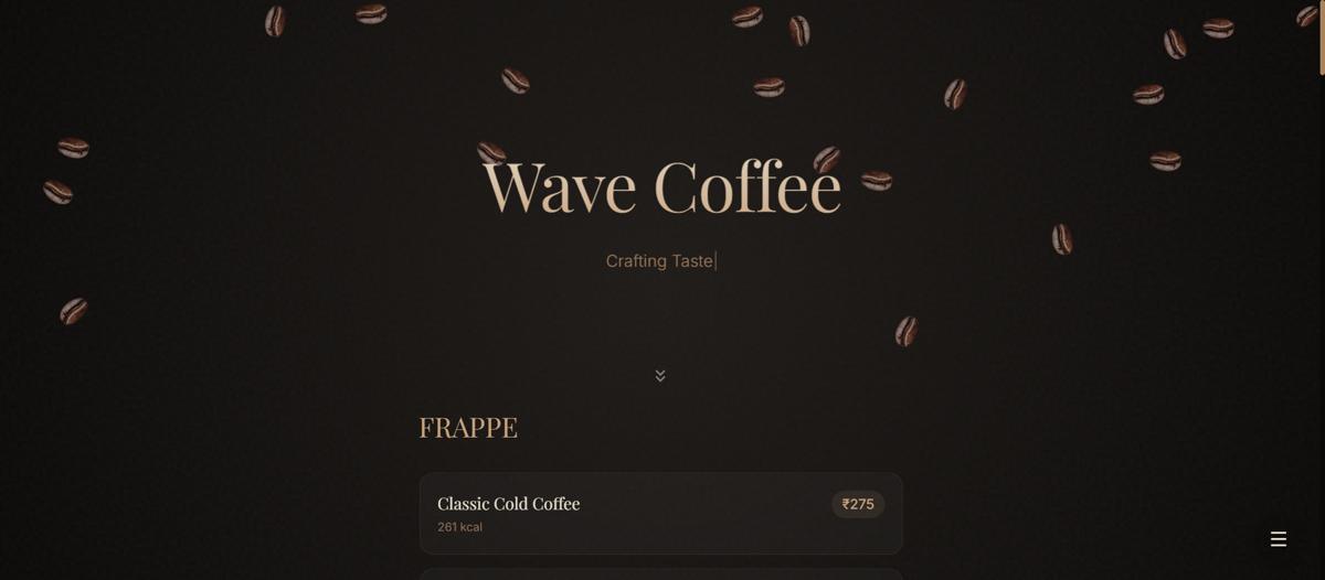 Wave Coffee — Digital Menu